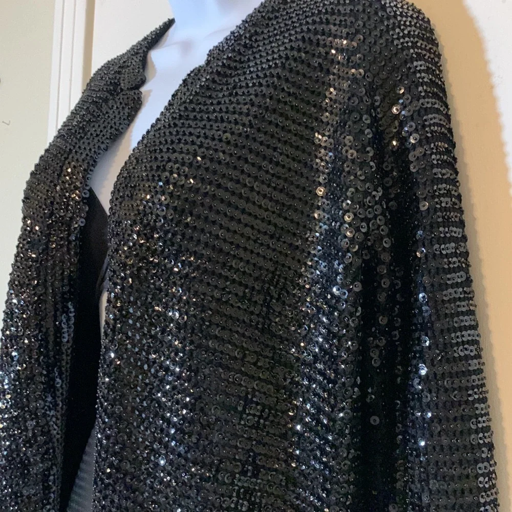 Vintage 1950s Sequin Open Cropped Cardigan - Picture 3 of 11